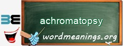 WordMeaning blackboard for achromatopsy